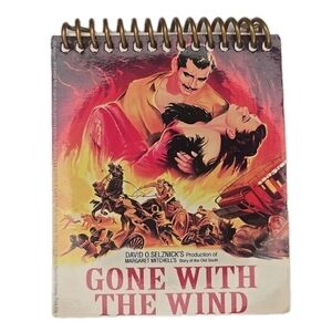 Gone With The Wind VTG 2005 Gold Spiral Mini Notepad Sketchbook Cardboard Back.